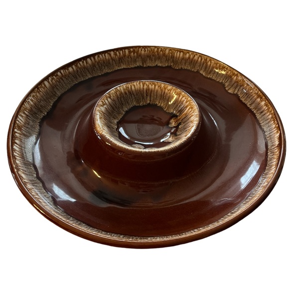 Kathy Kale Dining Vintage Chip Dip Platter Kathy Kale Brown Drip
